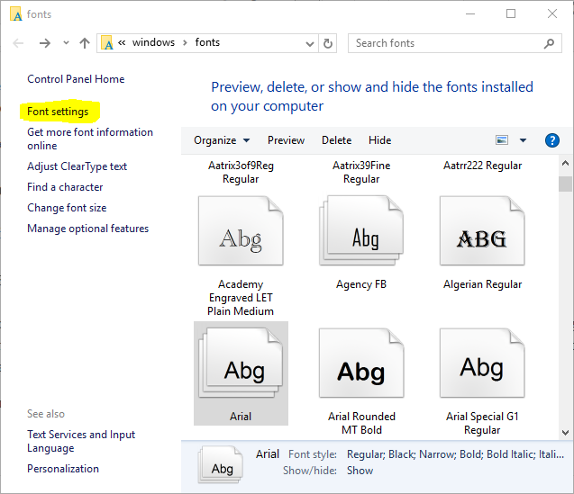 Windows Fonts